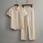👔 LIMITED-TIME 50% OFF! ✨ Men's Textured 2-Piece Set – Shirt & Pants, Breathable, Coordinated 🧳
