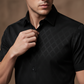 ⏳Limited-time 50% off⏰Men's Textured Black Short Sleeve Shirt👔
