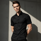 ⏳Limited-time 50% off⏰Men's Textured Black Short Sleeve Shirt👔