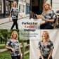 📢📢50% OFF!! ⏰Women's Tie-Dye T-Shirt with Lacing and V-Neck