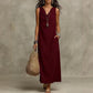 👗 LIMITED-TIME 50% OFF! ✨ Women's Sleeveless Maxi Dress – Cowl Neck, 5 Colors, Pockets 🍁