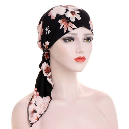 🎁2026 New Arrivals 50% OFF💥Women's Floral Print Pre-Tied Head Scarf Turban – Soft, Elastic, Versatile 🌸