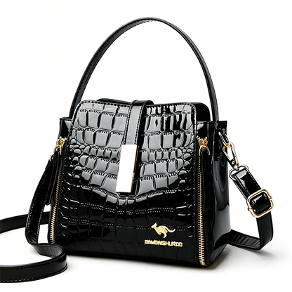 🎁2026 New Arrivals 50% OFF💥Glossy Crocodile Pattern Women's Handbag – Structured, Gold Hardware, Spacious & Chic 💼