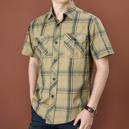 🎁2026 New Arrivals 50% OFF💥Men's Casual Plaid Short Sleeve Shirt – Classic Pattern, Relaxed Fit, Breathable Comfort ✨