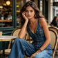 🎁2026 New Arrivals 50% OFF💥Women's Denim Jumpsuit – Sleeveless, V-Neck, Wide-Leg 💫
