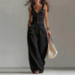 🎁2026 New Arrivals 50% OFF💥Women's Denim Jumpsuit – Sleeveless, V-Neck, Wide-Leg 💫