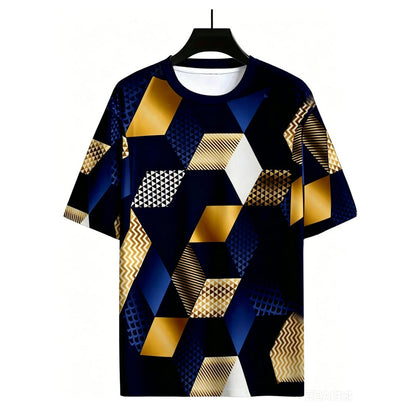 🎁2026 New Arrivals 50% OFF💥Men's 3D Geometric Print Crew Neck Shirt