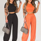 🎁2026 New Arrivals 50% OFF💥Women's Two-Piece Set – Fitted T-Shirt, Loose Pants, Casual 🌸