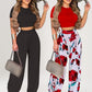 🎁2026 New Arrivals 50% OFF💥Women's Two-Piece Set – Fitted T-Shirt, Loose Pants, Casual 🌸