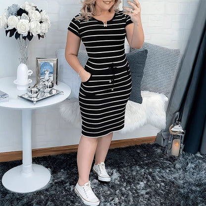 🎁2026 New Arrivals 50% OFF💥Women's Summer Striped Dress with Pockets – Classic Stripes, Handy Side Pockets & Breezy Fit ☀️