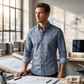 🎁2026 New Arrivals 50% OFF💥Men's Modern Fit Windowpane Shirt – Tailored cut, breathable cotton & classic check – perfect for office, smart casual or summer events ✨