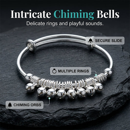 🎁2026 New Arrivals 50% OFF💥Adjustable Silver Bell Charm Bangle Bracelet