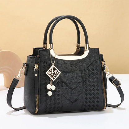 🎁2026 New Arrivals 50% OFF💥Women's V-Stitched Satchel – Gold Hardware, Multi-Compartment, Top-Handle 🌸