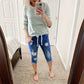 👖 LIMITED-TIME 50% OFF! ✨ Distressed Denim Capri Pants – Edgy Casual, Adjustable Waist, Cropped Fit 🔥