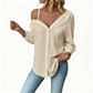 🎁2026 New Arrivals 50% OFF💥Women's Casual Off-Shoulder Button-Down Shirt