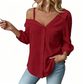 🎁2026 New Arrivals 50% OFF💥Women's Casual Off-Shoulder Button-Down Shirt