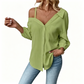 🎁2026 New Arrivals 50% OFF💥Women's Casual Off-Shoulder Button-Down Shirt
