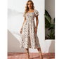 🎁2026 New Arrivals 50% OFF💥Square Neck Floral Midi Dress – Smocked Bodice, Flowy Tiered Skirt🌸1