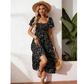 🎁2026 New Arrivals 50% OFF💥Square Neck Floral Midi Dress – Smocked Bodice, Flowy Tiered Skirt🌸1