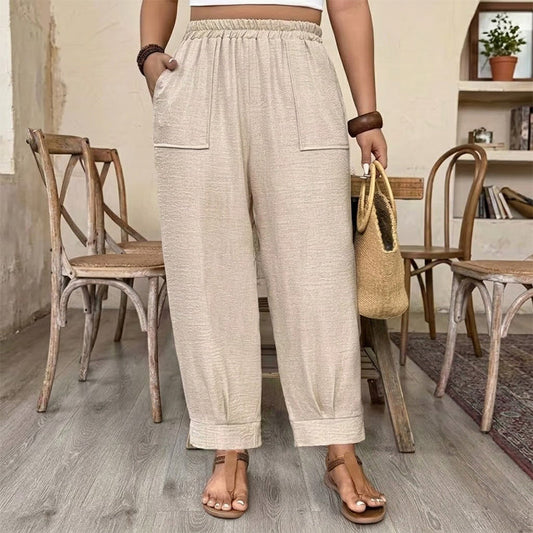 🎁2026 New Arrivals 50% OFF💥Women’s Cuffed Ankle Pants – Relaxed Fit, Elastic Waist, Solid Colors 🍂
