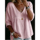 🎁2026 New Arrivals 50% OFF💥Women's Casual V-Neck Lace Trim Top