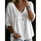 🎁2026 New Arrivals 50% OFF💥Women's Casual V-Neck Lace Trim Top