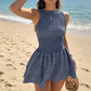 🎁2026 New Arrivals 50% OFF💥Sleeveless Gingham Smocked Mini Dress