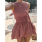🎁2026 New Arrivals 50% OFF💥Sleeveless Gingham Smocked Mini Dress
