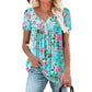 🎁2026 New Arrivals 50% OFF💥Women’s Flowy Floral Button-Up Tee – Casual, Breezy, Versatile 🌸