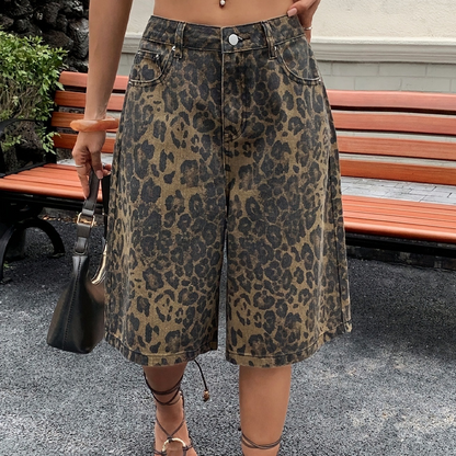 🎁2026 New Arrivals 50% OFF💥Women's Leopard Print Jean Shorts