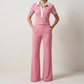 🎁2026 New Arrivals 50% OFF💥 Women's Shirt & Pants 2-Piece Set – Classic V-Neck, High-Waisted Flared Pants & Ultra-Soft Blend – Work to Weekend ☀️