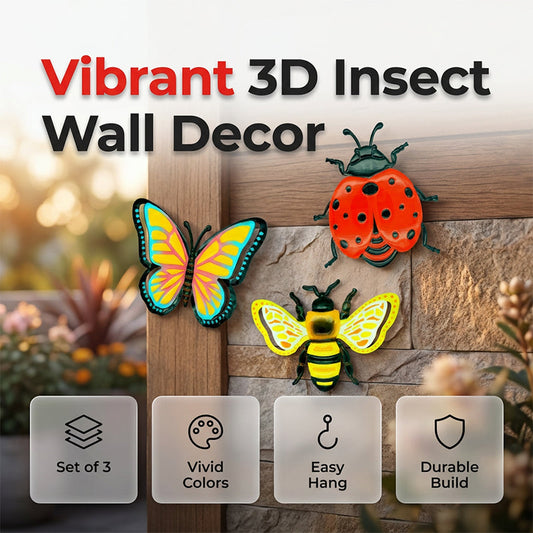 🎁2026 New Arrivals 50% OFF💥 3D Insect Wall Hangings – Bee, Butterfly, Ladybug, Weather-Resistant