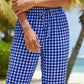 🎁2026 New Arrivals 50% OFF💥Gingham Capri Pants – Drawstring Comfort & Breathable Cotton-Linen