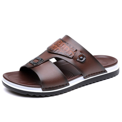 🎁2026 New Arrivals 50% OFF💥Men's Faux Leather Slip-On Sandals