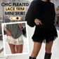 🎁2026 New Arrivals 50% OFF💥Chic Pleated Lace Trim Mini Skirt