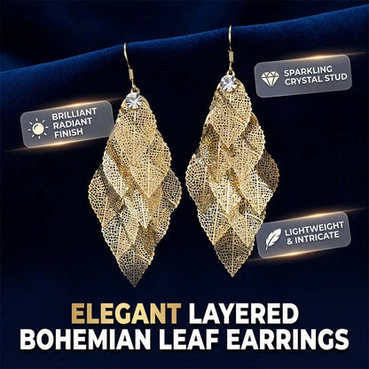 🎁2026 New Arrivals 50% OFF💥Women's Elegant Cascading Hollow Leaf Earrings👂🍃