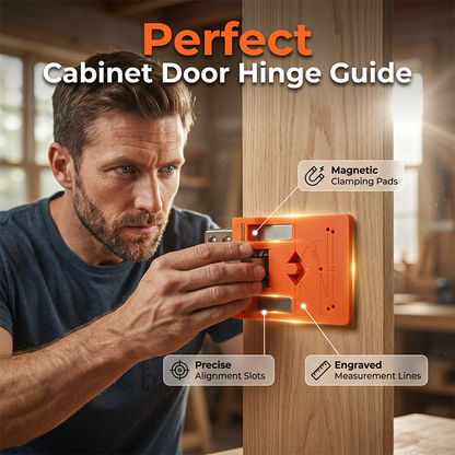 🎁2026 New Arrivals 50% OFF💥Cabinet Door Hinge Drilling Guide – Magnetic Clamp, Precise Alignment, 35mm 🪚