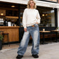 🎁2026 New Arrivals 50% OFF💥Women's Asymmetrical Waist Wide-Leg Denim Jeans
