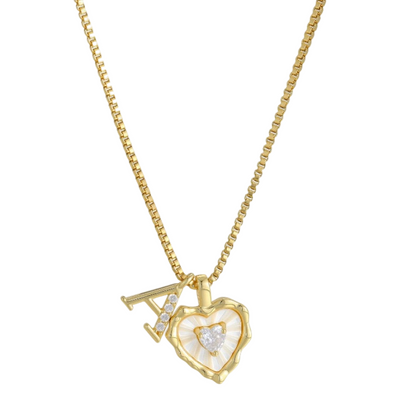 🎁2026 New Arrivals 50% OFF💥Heart Shaped Letters Micro Pave Chain Necklace