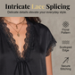 🎁2026 New Arrivals 50% OFF💥Women's Satin Blouse – V-Neck Tie Front, Lace Trim & Short Sleeves, Loose Fit Slimming Top💫🌸