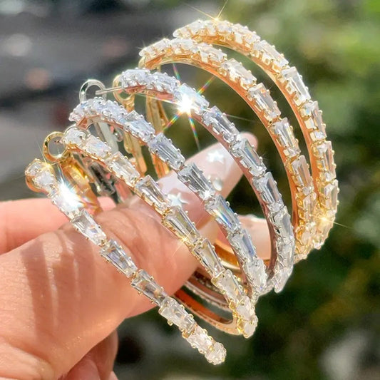 🎁2026 New Arrivals 50% OFF💥Women's Sparkling Cubic Zirconia Hoop Earrings