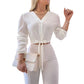 🎁2026 New Arrivals 50% OFF💥Women's Elegant V-Neck Tie-Waist Top – Adjustable Fit & Premium Soft Fabric – Versatile Chic 👠