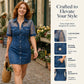 🎁2026 New Arrivals 50% OFF💥Women's Sheer Lace Denim Mini Dress – Contrast Texture, Sexy Sweet, Club-Ready ✨