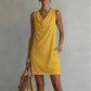 🎁2026 New Arrivals 50% OFF💥Elegant Slim Fit Cowl Neck Dress – Sleeveless, Side Pockets, Versatile ✨