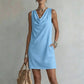🎁2026 New Arrivals 50% OFF💥Elegant Slim Fit Cowl Neck Dress – Sleeveless, Side Pockets, Versatile ✨