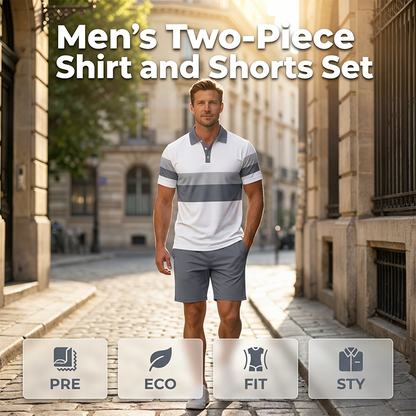 🎁2026 New Arrivals 50% OFF💥Men's Two-Piece Shirt and Shorts Set – Digital Print, Athletic Fit, Wrinkle Resistant ✨