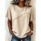 🎁2026 New Arrivals 50% OFF💥Women's Summer Top with Raw Edge Paneling – Round Neck, Relaxed Fit, Edgy ✨
