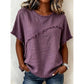 🎁2026 New Arrivals 50% OFF💥Women's Summer Top with Raw Edge Paneling – Round Neck, Relaxed Fit, Edgy ✨