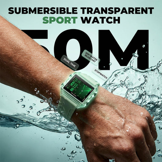 🎁2026 New Arrivals 50% OFF💥Water Resistant Transparent Digital Watch – 50M, Luminous, Hybrid Display ✨
