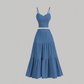 🎁2026 New Arrivals 50% OFF💥High Waist A-Line Skirt and Cami Top Set – Tiered Skirt, Crinkle Fabric, Boho-Chic ✨